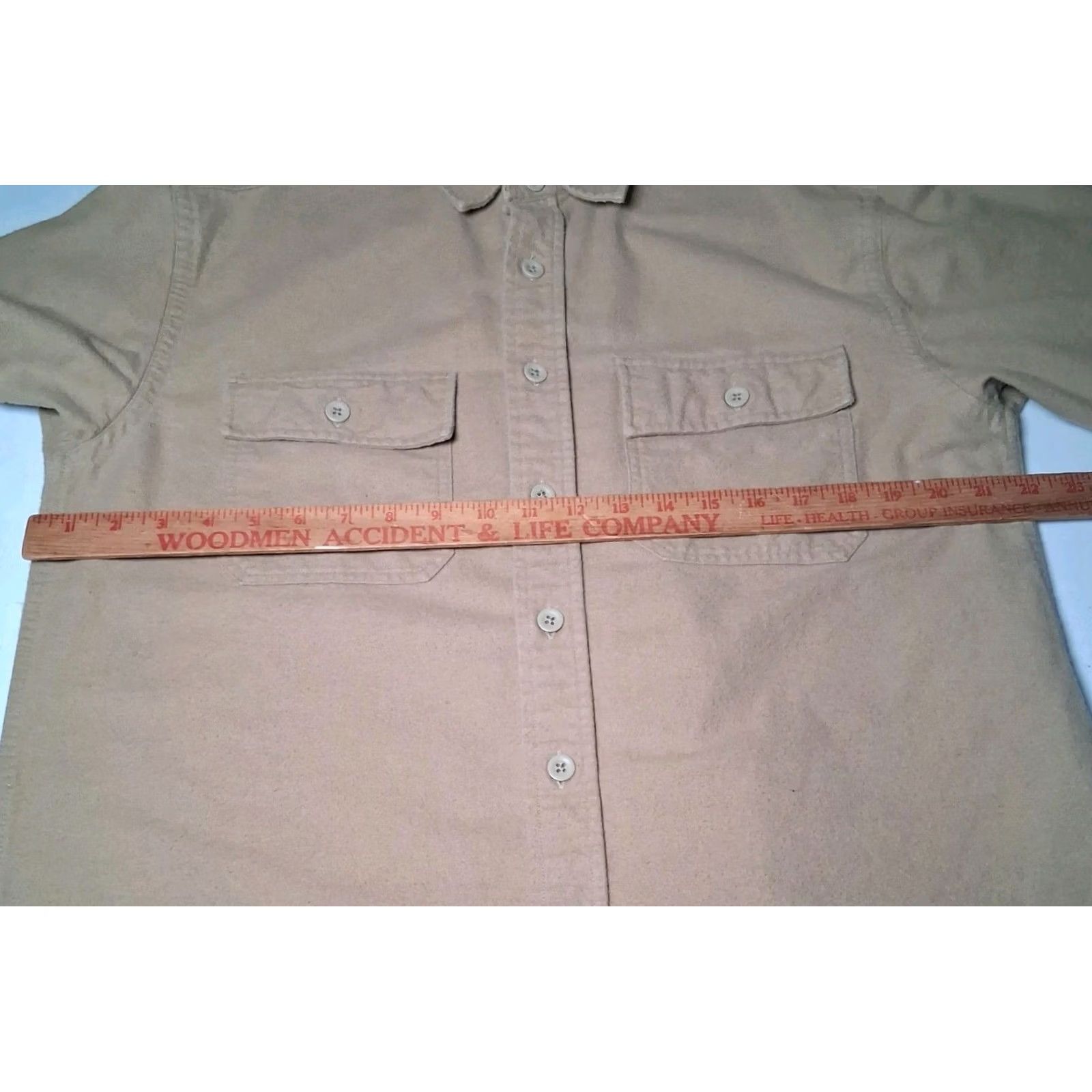 Vintage VINTAGE LL Bean Chamois Flannel Shirt Men Med REG Workwear Tan Outdoors Size US M / EU 48-50 / 2 - 5 Thumbnail