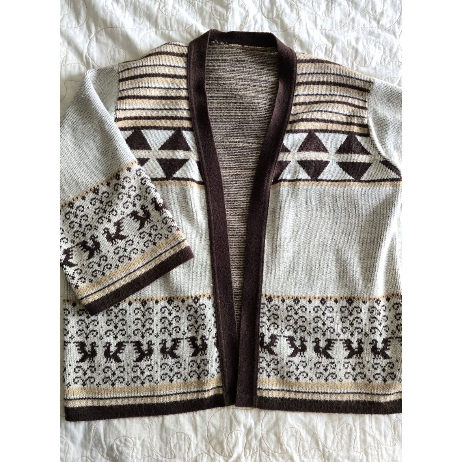 Vintage VINTAGE Eagle Sweater Cardigan Womens Large XL Brown Acrylic 1970s Boho Hippie Hippy Womens Size L / US 10 / IT 46 - 2 Thumbnail