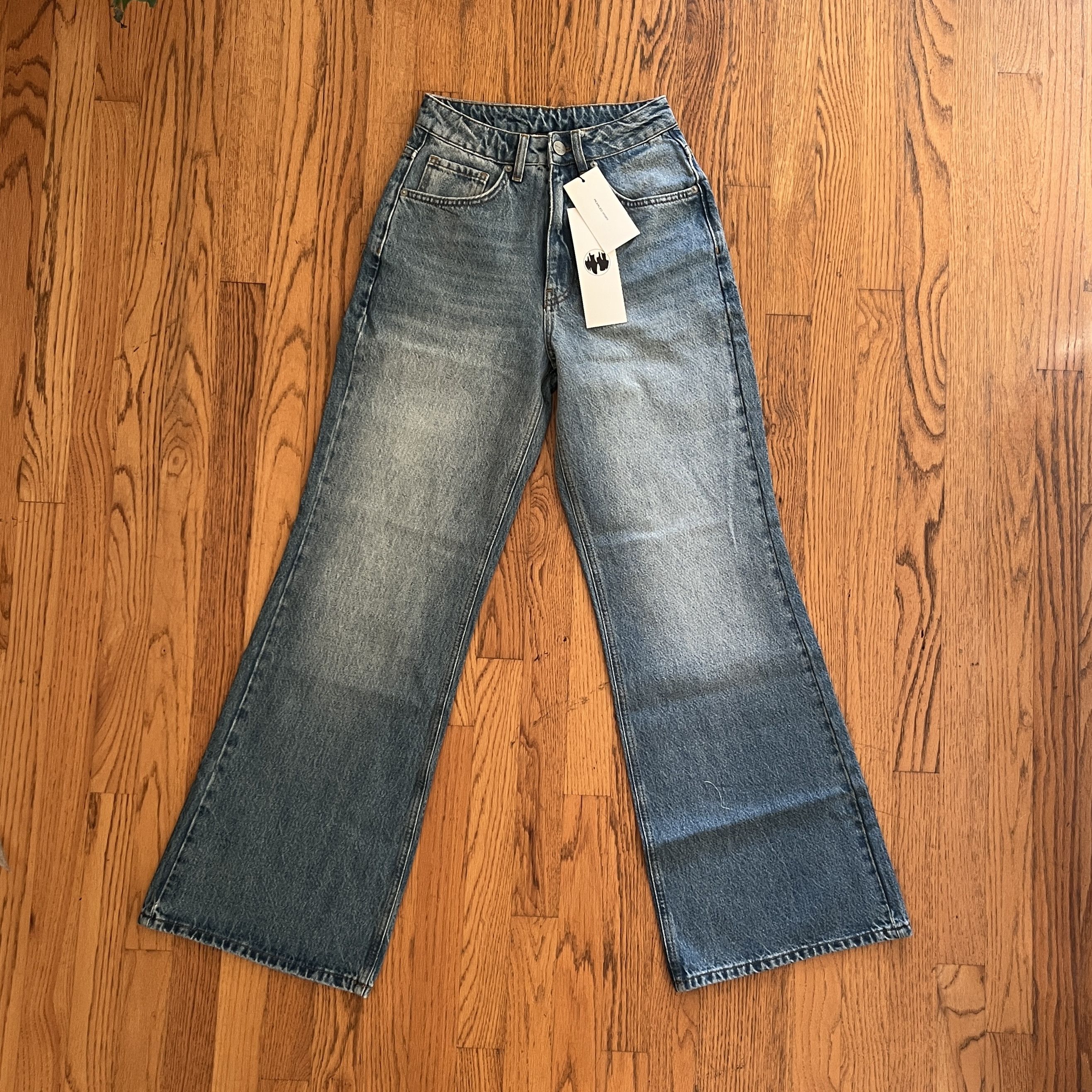 Pearled Ivory Pearled Ivory Flared Sandblasted Blue Denim Jeans Size US 26 / EU 42 - 1 Thumbnail