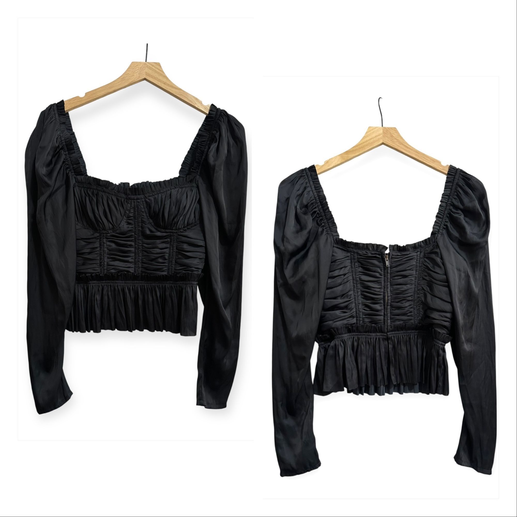 Ulla Johnson Ulla Johnson Mia Blouse in Noir (Black), Size 0, New with ta Size XS / US 0-2 / IT 36-38 - 14 Thumbnail