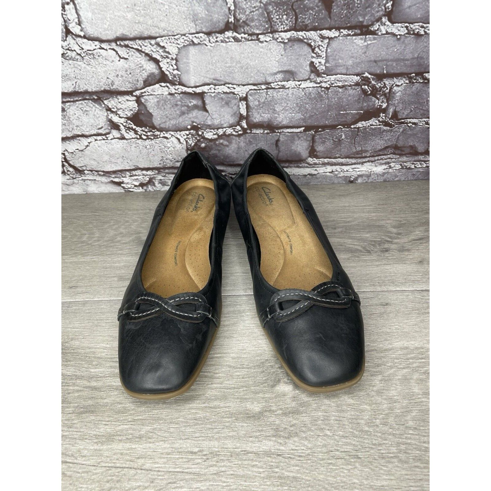 Clarks Clarks Collection Black Leather Slip On Flats Shoes Women Sz Size US 11 / IT 41 - 11 Thumbnail