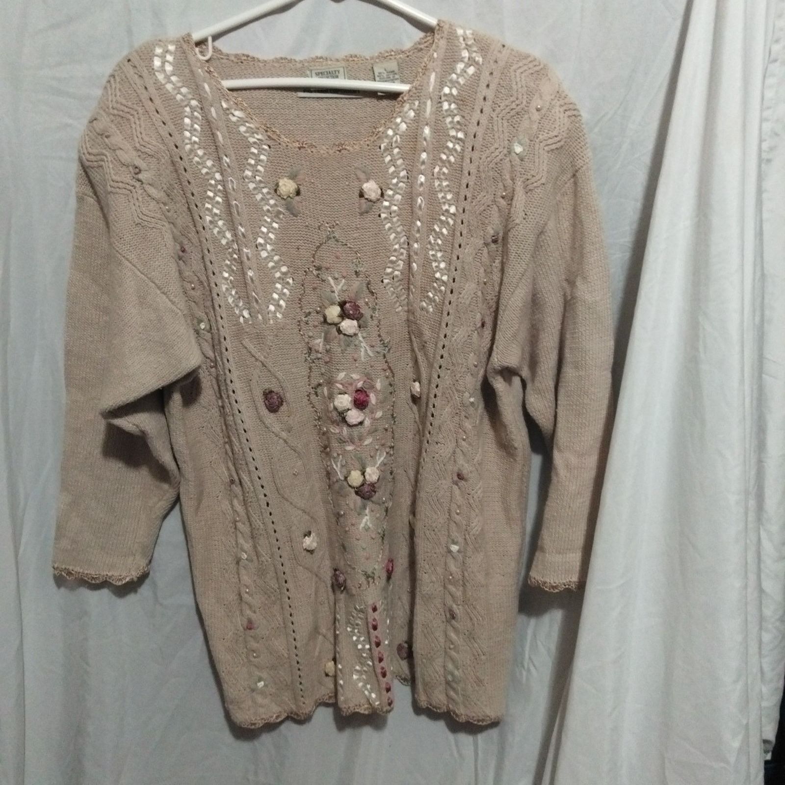 Other Specialty Collection Woman Sweater Size L Embroidered Floral Size L / US 10 / IT 46 - 1 Thumbnail