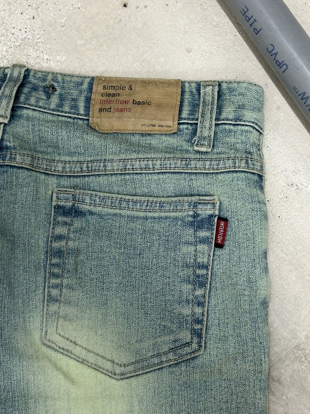 GOSTAR DE FUGA × Japanese Brand Interlow Unisex Jean Flare Mud Light Art Butterfly Paint Size US 29 - 15 Thumbnail