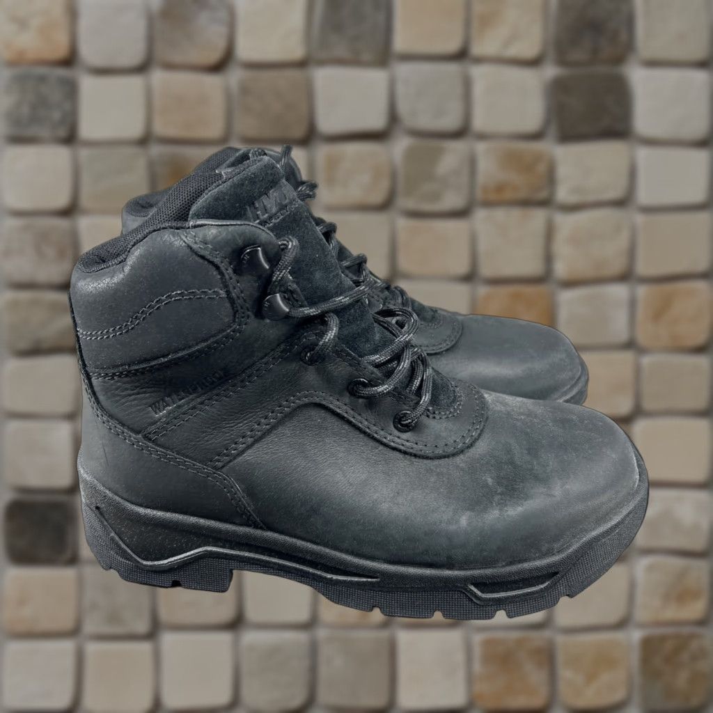 Vintage Hytest Boots Men Size 5.5 Wide Knock Steel Toe Work Black Leather Slip Resistant Size US 5.5 / EU 38 - 1 Thumbnail