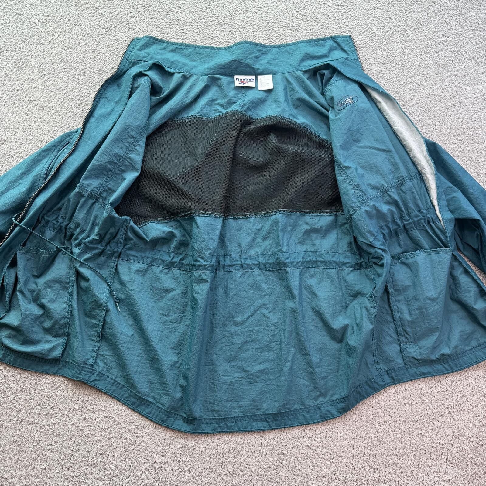 Reebok Vintage 90s Reebok Teal Nylon Windbreaker Jacket Womens L Size L / US 10 / IT 46 - 6 Thumbnail
