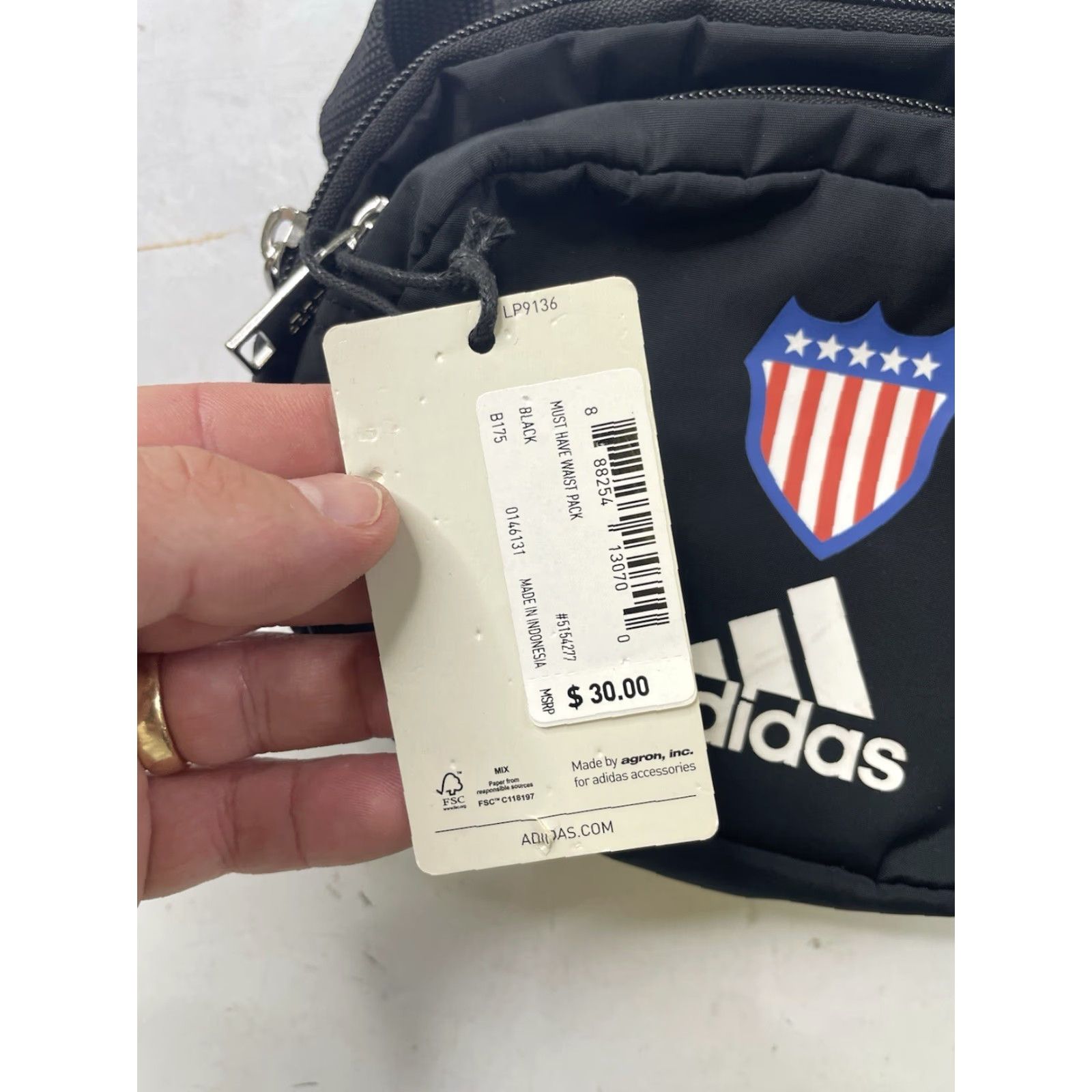 Adidas NWT Adidas Waist Pack Black USA Fanny Bag Women Belt Bag & Fanny Pack USA Theme Polyester Bag Women US Size ONE SIZE - 2 Thumbnail