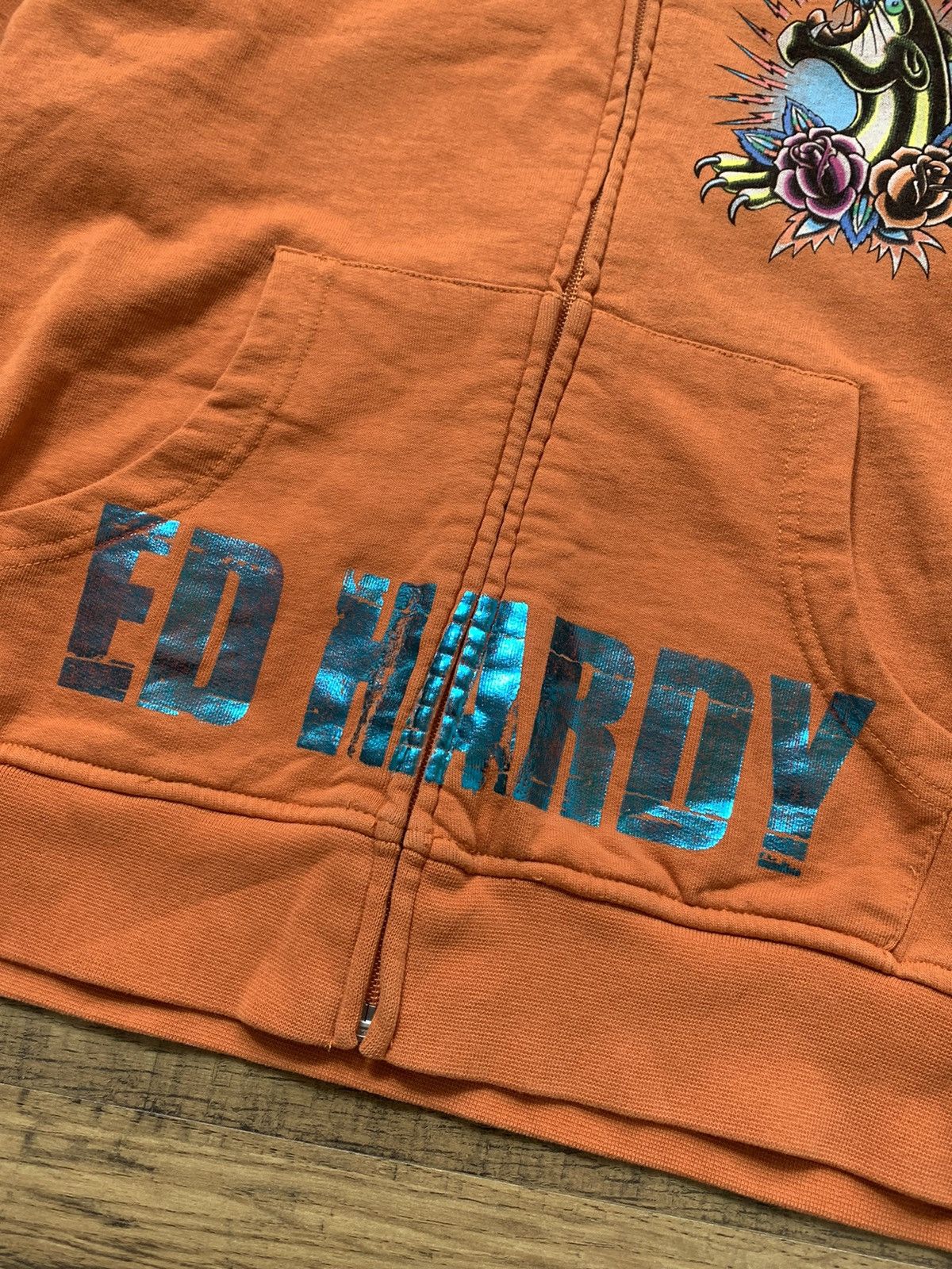 Ed Hardy VINTAGE ED HARDY PANTHERA BIG LOGO 2000s ZIP UP HOODIE Size M / US 6-8 / IT 42-44 - 9 Thumbnail