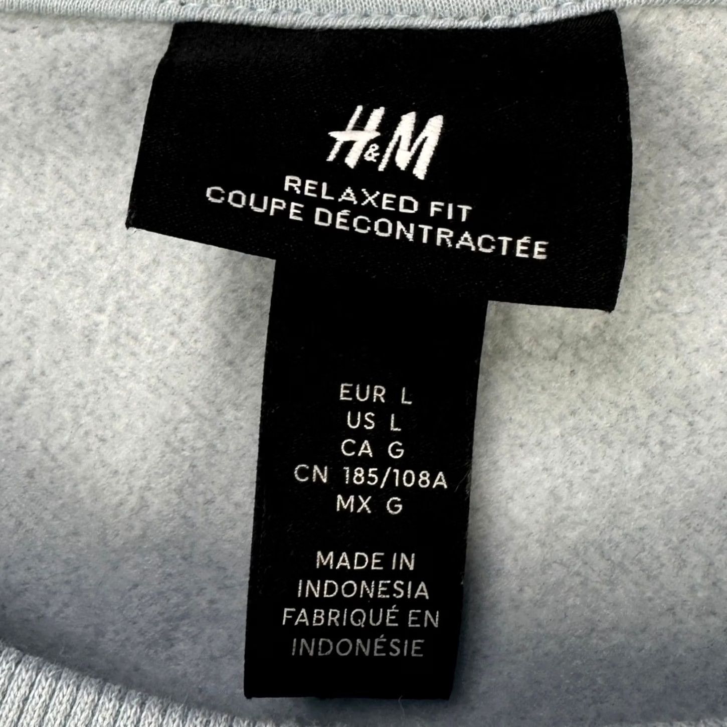 H&M H&M Sweatshirt Crew Neck Mens Large Light Blue Relaxed Fit Pullover Long Sleeve PullOver Casual Walking Comfort Mens Size US L / EU 52-54 / 3 - 4 Thumbnail