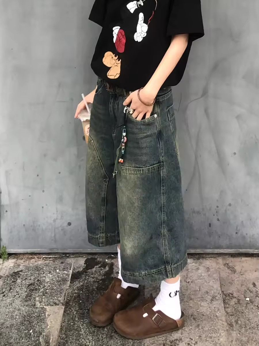 Japanese Brand × Jean Streetwear Wide Blue Jeans Size 32" / US 10 / IT 46 - 2 Thumbnail
