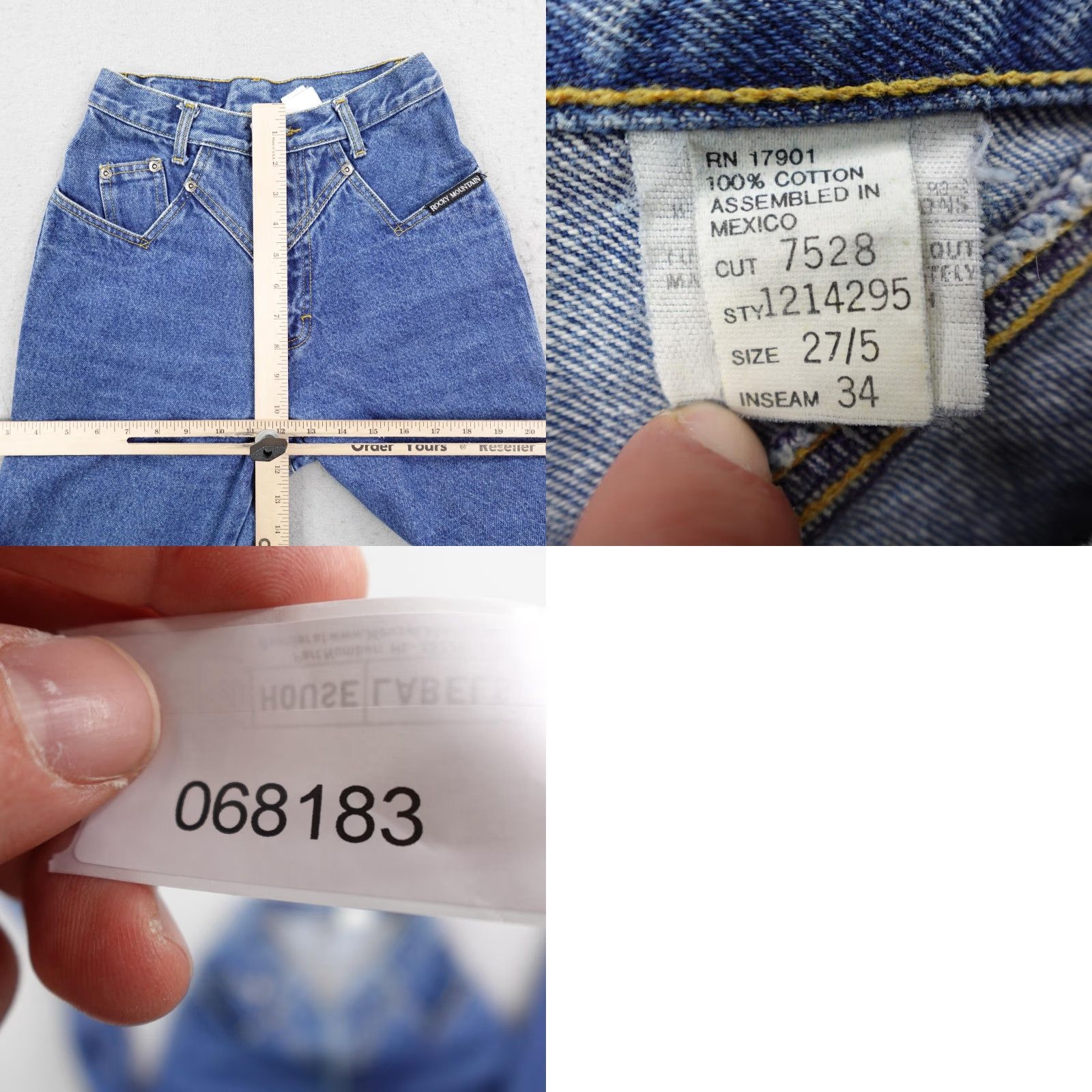 Vintage VINTAGE Rockies Jeans Women 27x34 Blue Denim High Waist Western Straight Leg Womens Jeans Size 27" / US 4 / IT 40 - 9 Thumbnail