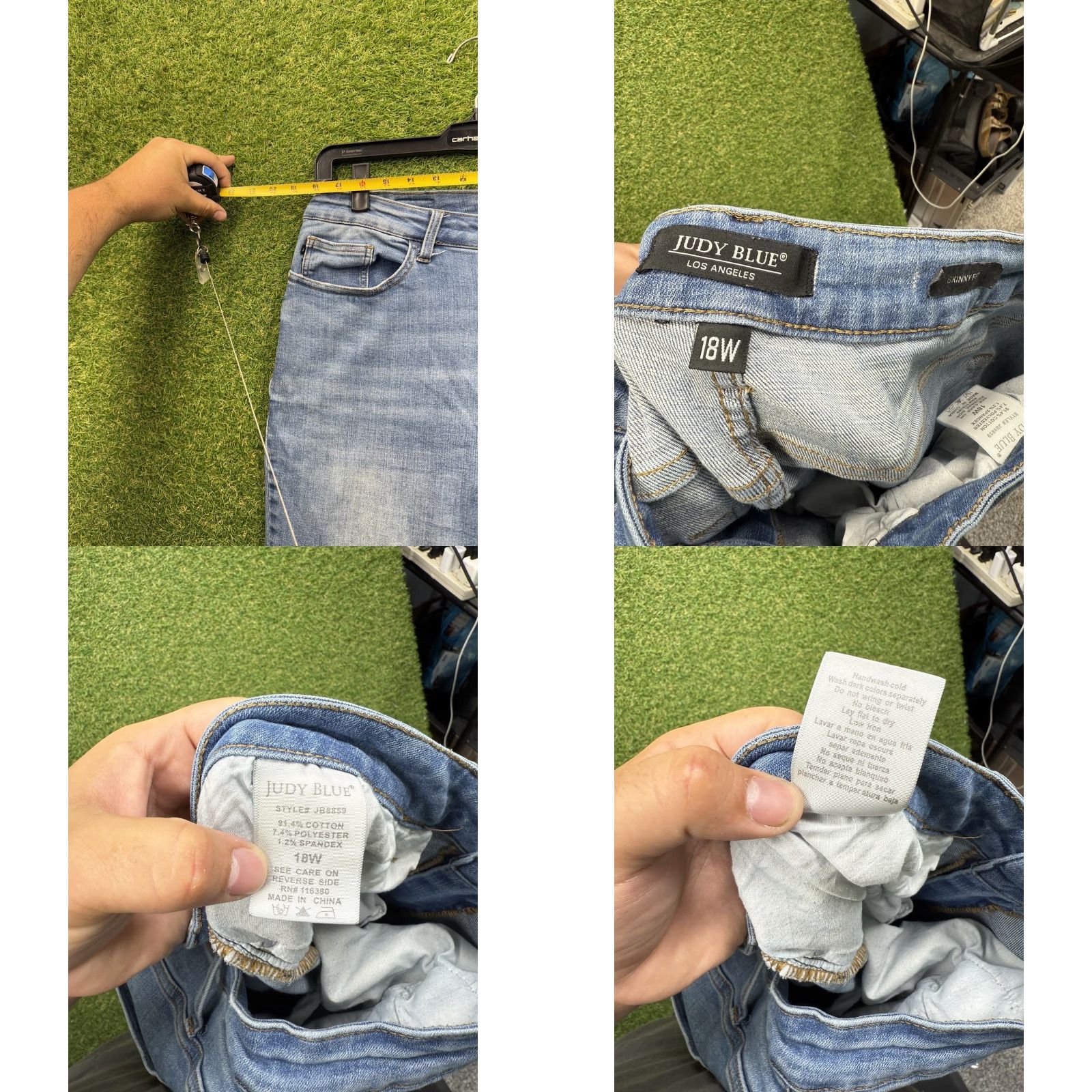 Denime Judy Blue Jeans Womens 18W Skinny Fit Denim Light Wash Casual Stretch JB8359 Size 40" / US 18 - 8 Thumbnail