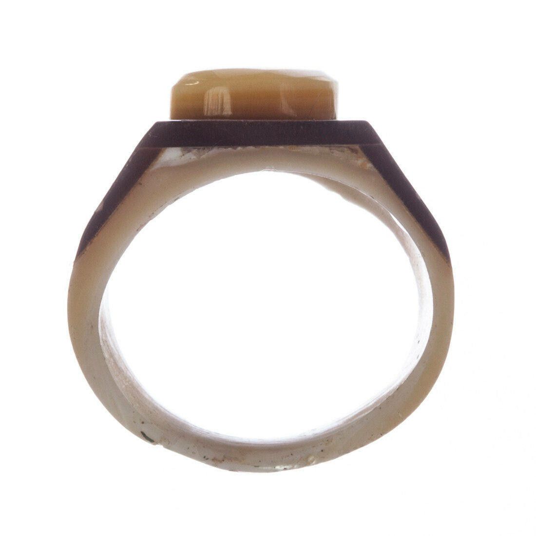 Designer Victorian Mother of Pearl Shell Button Ring Size ONE SIZE - 4 Thumbnail