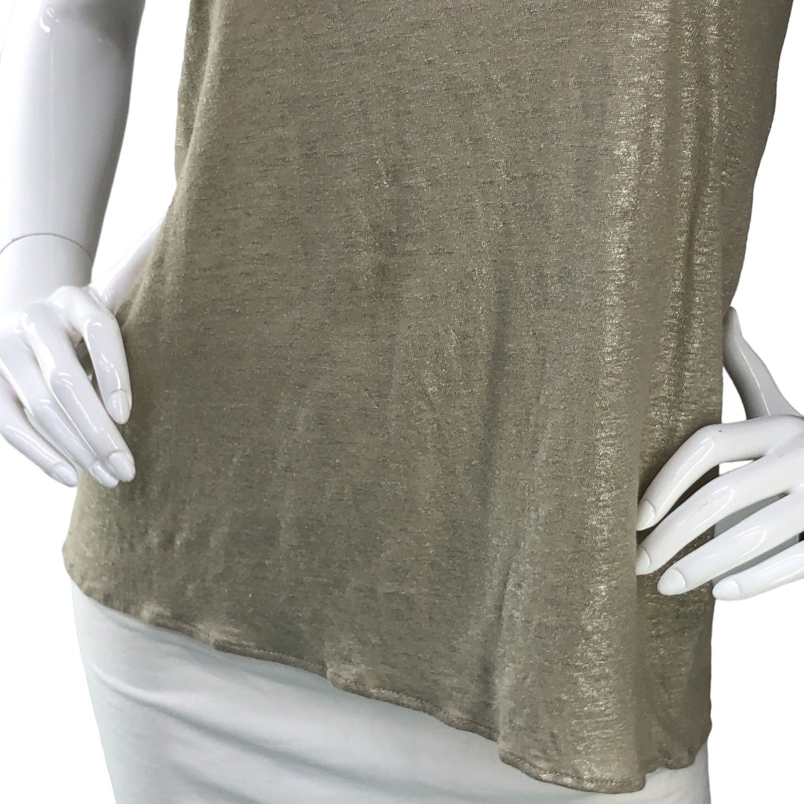 MAJESTIC FILATURES Majestic Paris Size 1 US XS Tank Top Linen Scoop Neck Khaki Size XS / US 0-2 / IT 36-38 - 3 Thumbnail