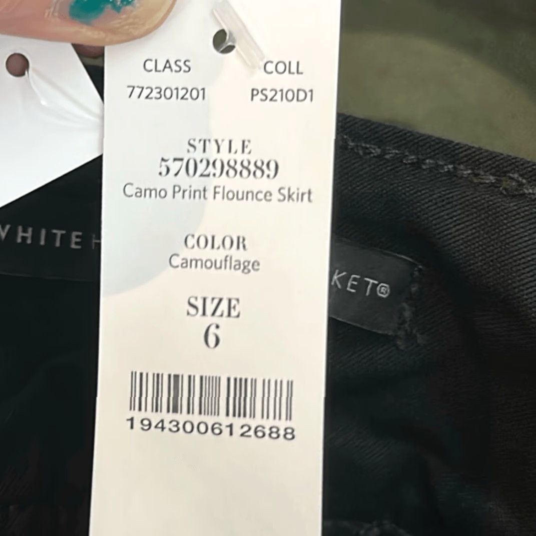 White House Black Market White House Black Market Camo Skirt Sculpt Fit 6 NEW Midi A-Line Women Green Waist 16” Hip 19” Length 18” Size 28" / US 6 / IT 42 - 6 Thumbnail
