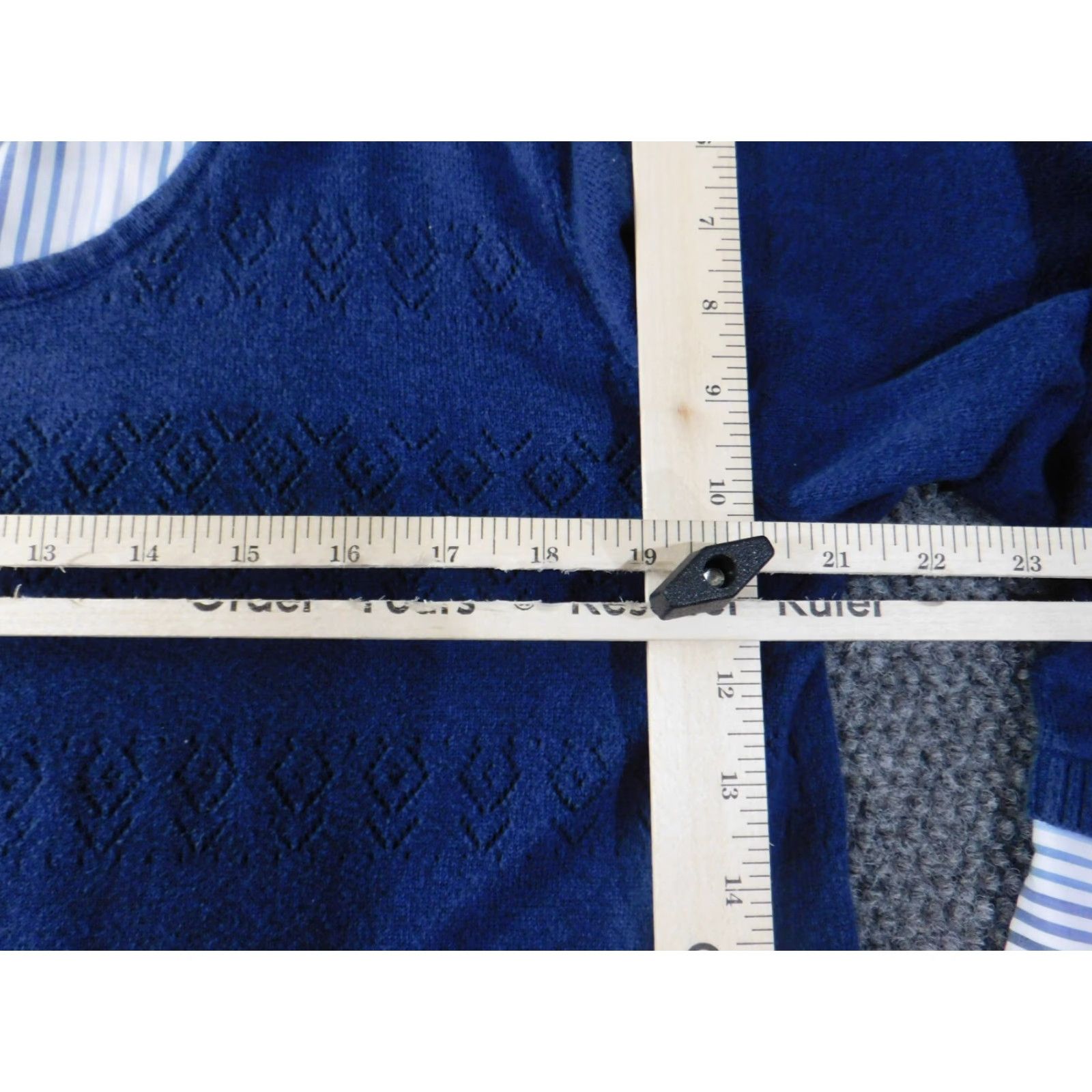 Vintage Alfred Dunner Sweater Medium Blue Pullover Raglan Sleeve Collared Knit Stretch Women M Size M / US 6-8 / IT 42-44 - 5 Thumbnail