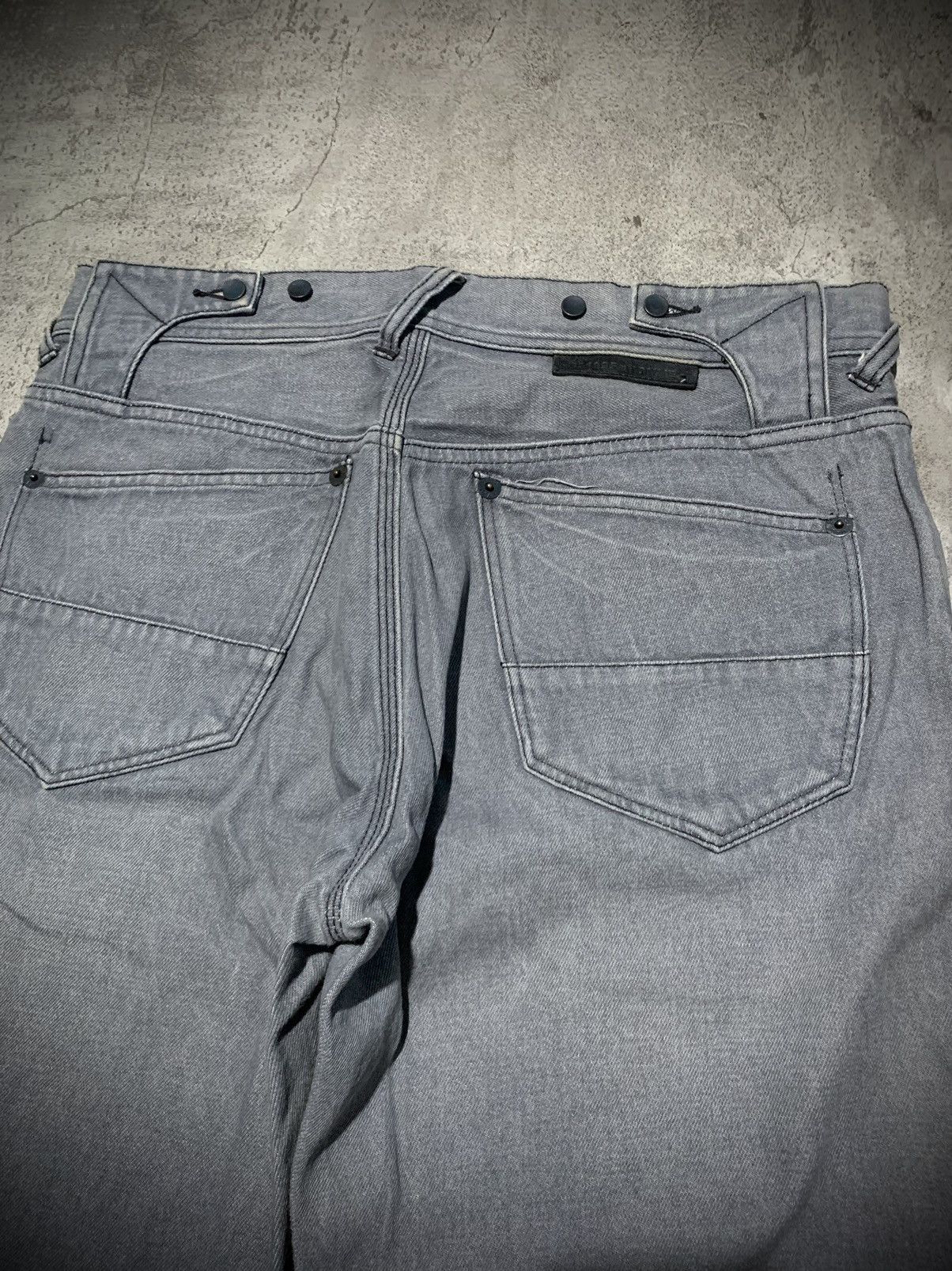 291295=Homme 291295 Homme leather cowhide part baggy eans Size US 33 - 4 Thumbnail