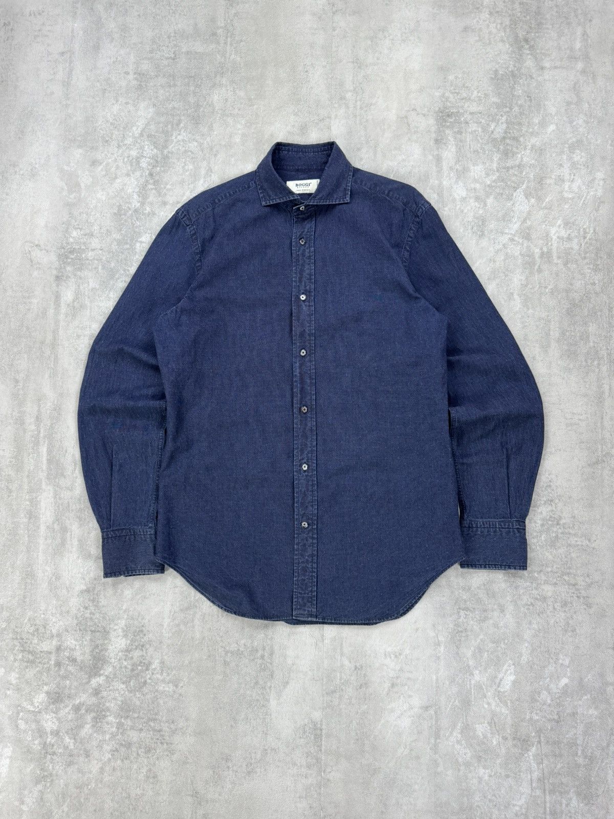 Boggi BOGGI MILANO Denim shirt Long sleeve BUTTON UP Mens size M Size US M / EU 48-50 / 2 - 2 Thumbnail