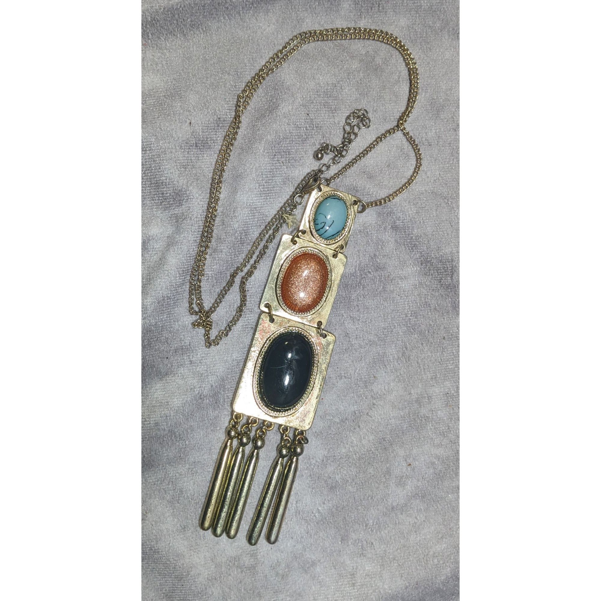 Other Vintage Southwestern Pendant Necklace With Faux Stone Caboch Size ONE SIZE - 8 Thumbnail