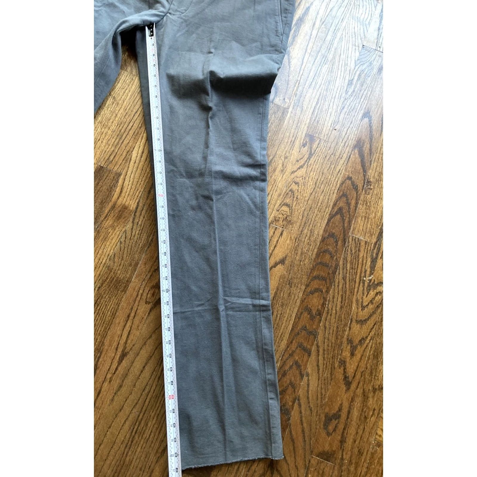 Vintage Hertling Pants Mens 36 Gray Cotton Made In Brooklyn USA Flat Front Chino Unhemmed Inseam 34" NWT USA Mens Size US 36 / EU 52 - 4 Thumbnail