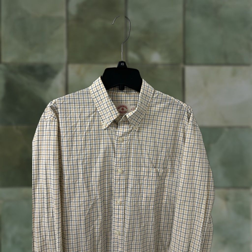 Brooks Brothers Brooks Brothers Red Fleece Shirt Mens M Beige Plaid Button-Down Long Sleeve Size US M / EU 48-50 / 2 - 1 Thumbnail