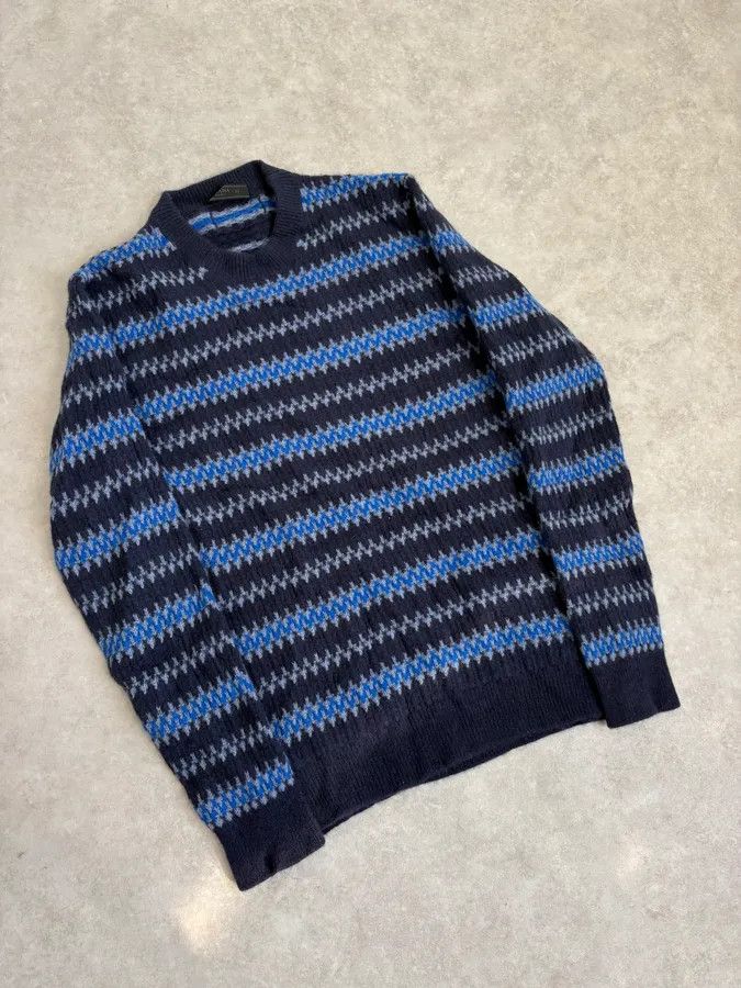 Prada AW2019 Prada Striped Wool Blue Sweater Size US S / EU 44-46 / 1 - 4 Thumbnail