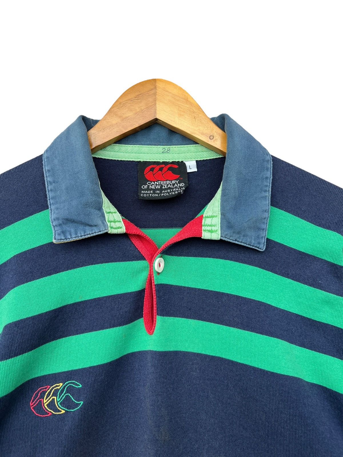 Canterbury of New Zealand Vintage 90s Centerburry Multicolour Polo Rugby Shirt Size US L / EU 52-54 / 3 - 3 Thumbnail