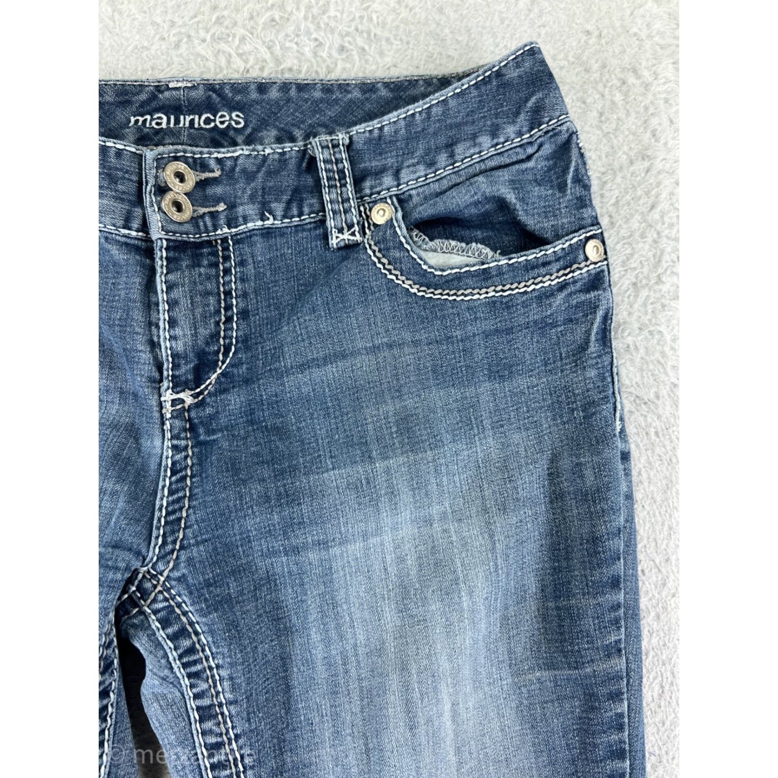 Vintage Maurices Denim Jeans Boots Bootcut 11 Blue Cotton Western Embroidered Womens Regular Size 30 Inseam 28 Moody Rise Low 6.5-8.5in Vintage No Size 32" / US 10 / IT 46 - 7 Thumbnail