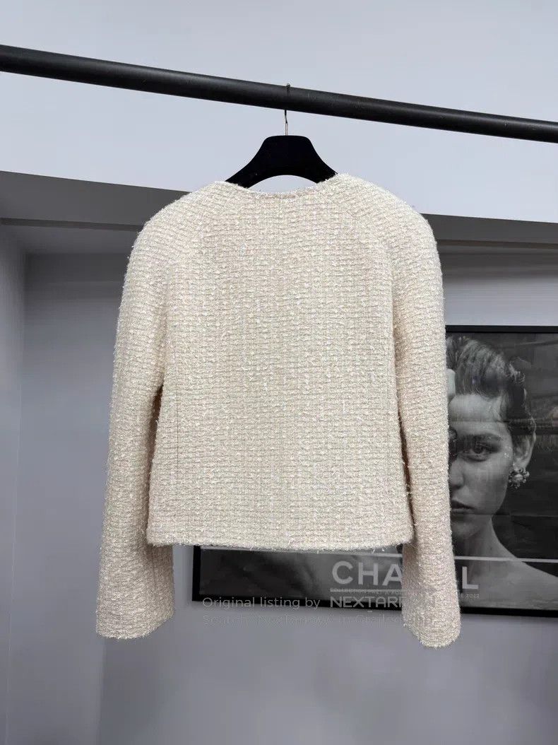 Chanel Chanel Beige tweed coat Size XS / US 0-2 / IT 36-38 - 3 Thumbnail