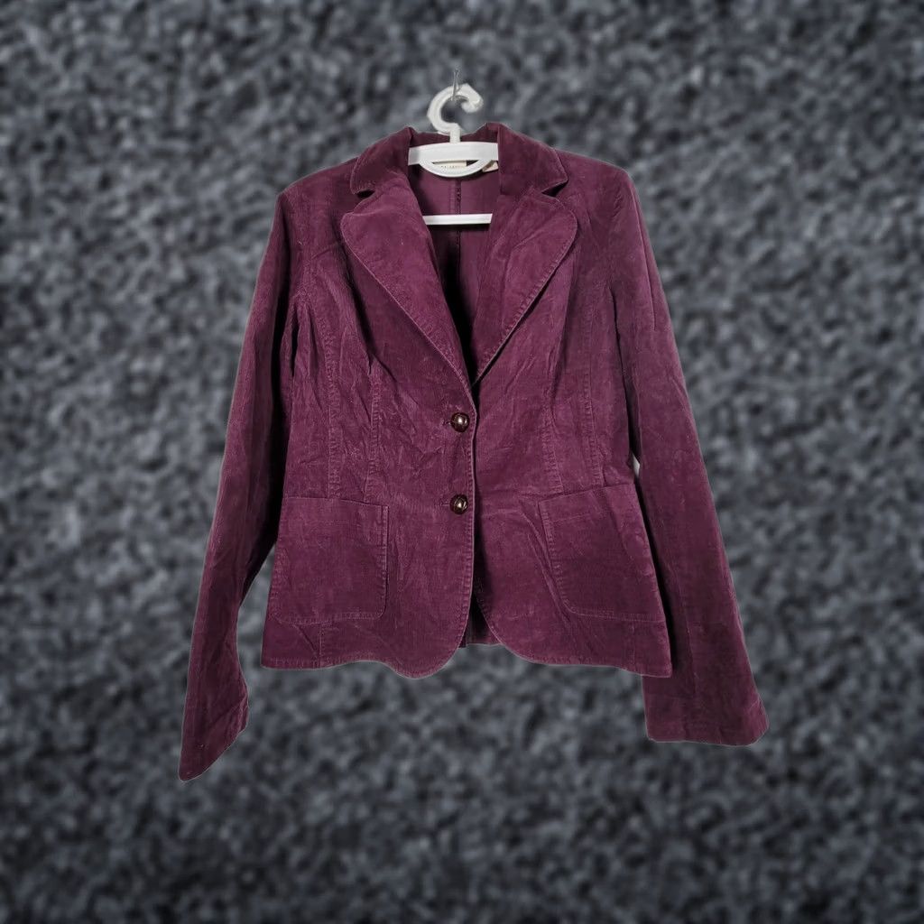 Vintage Halogen Blazer Jacket Plum Corduroy Two-Button Button Closure Casual Womens L Size L / US 10 / IT 46 - 1 Thumbnail