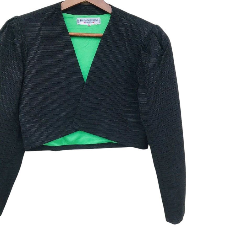 Yves Saint Laurent Rare 80s Vintage Yves Saint Laurent Cropped Bolero Jacket Size XS / US 0-2 / IT 36-38 - 5 Thumbnail