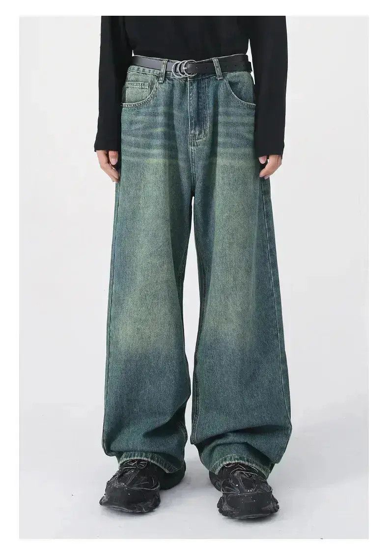 Japanese Brand Y2K Green Streetwear Baggy Jeans Size US 32 / EU 48 - 6 Thumbnail