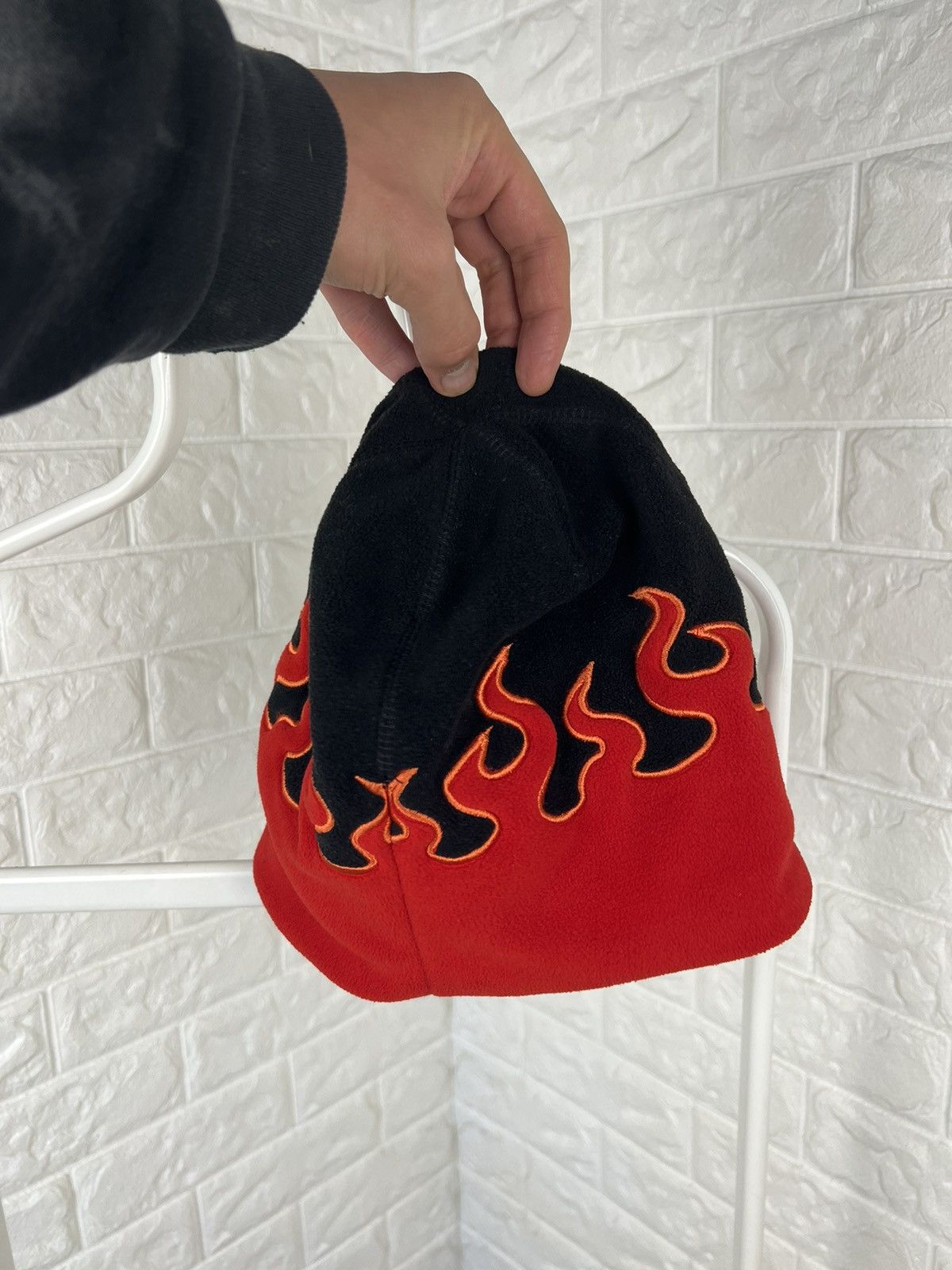 Japanese Brand Fire Flame Red Beanie Hat Size ONE SIZE - 13 Thumbnail