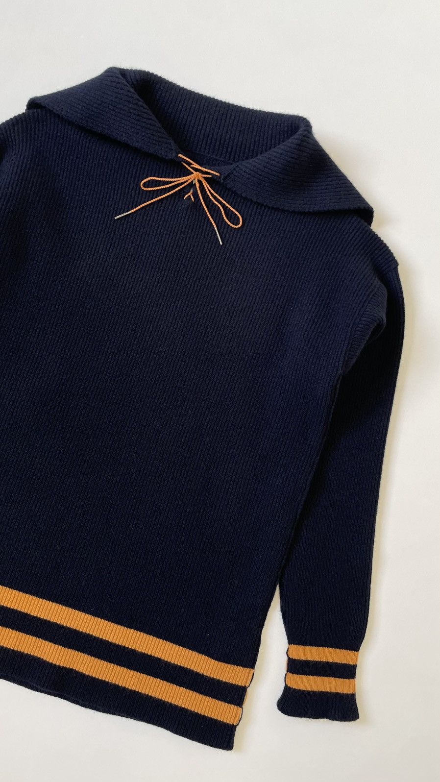 Maison Margiela A/W 21 ‘Sailor Collar’ Ribbed Knit Sweater Size US S / EU 44-46 / 1 - 8 Thumbnail