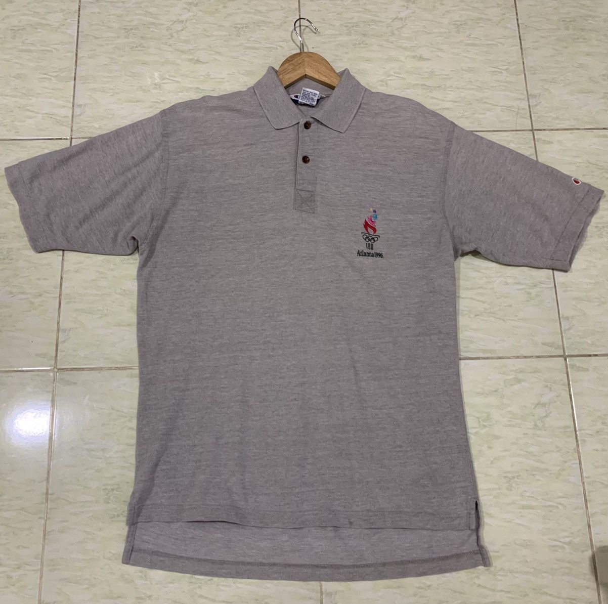 Champion Vintage 90s Atlanta Olympics Champion Grey Polo Size US M / EU 48-50 / 2 - 2 Thumbnail