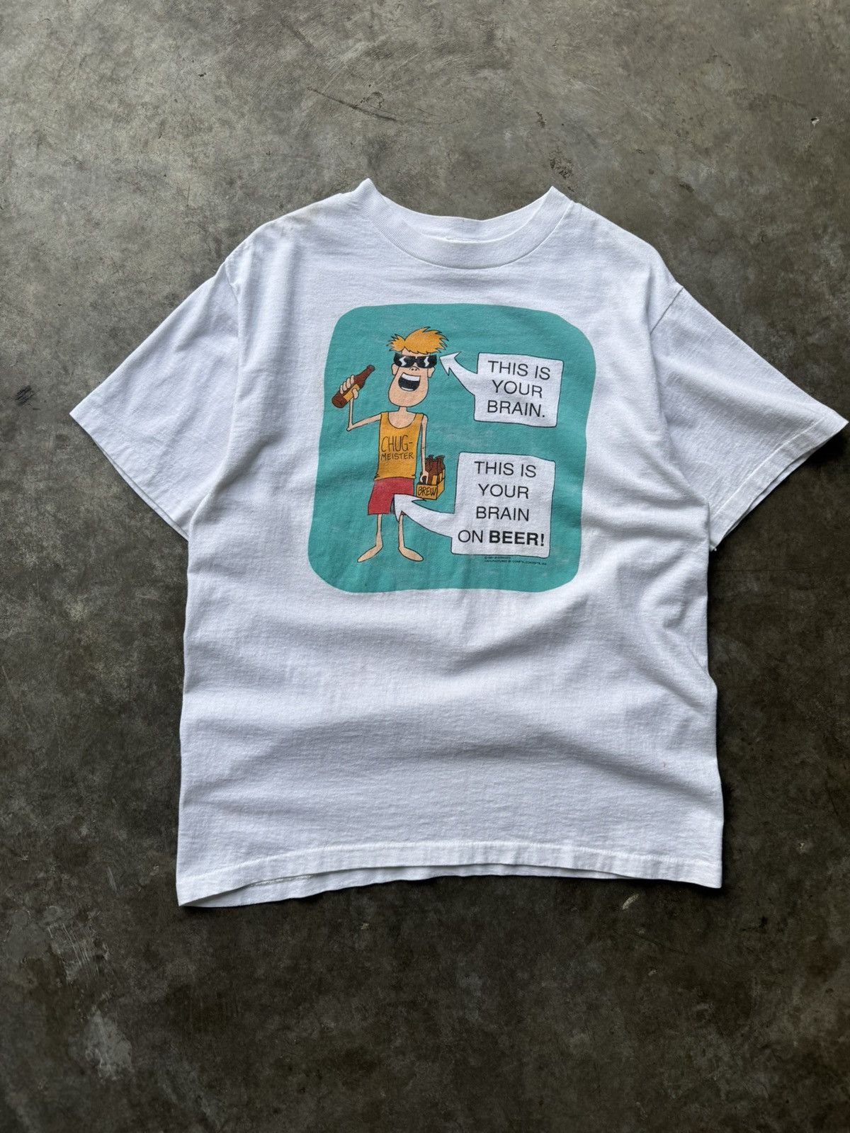Vintage Vintage 1991 Graphic Beer Sex Tee Funny Humor SofTee Size US L / EU 52-54 / 3 - 2 Thumbnail
