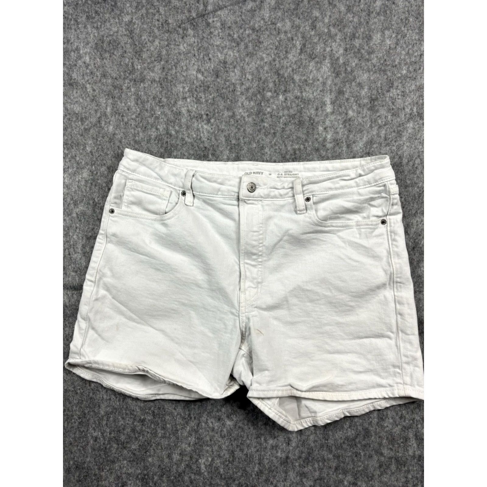 Old Navy Old Navy Women's Denim Shorts High-Rise OG Straight Cuffed White Size 16 Size 38" / US 16 / IT 52 - 2 Thumbnail