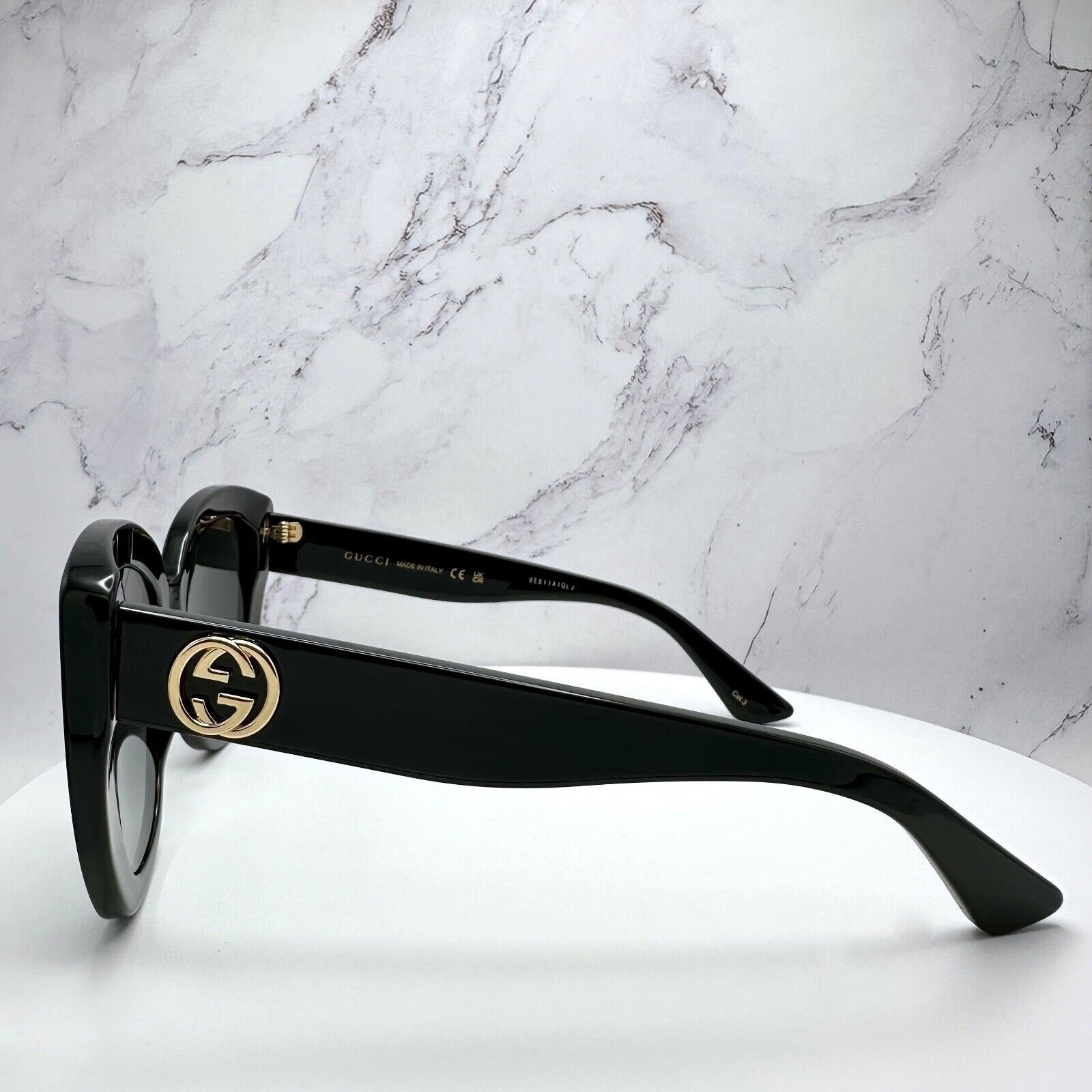 Gucci New Gucci Sunglasses Black Cat Eye Gold GG Metal Logo Size ONE SIZE - 4 Thumbnail