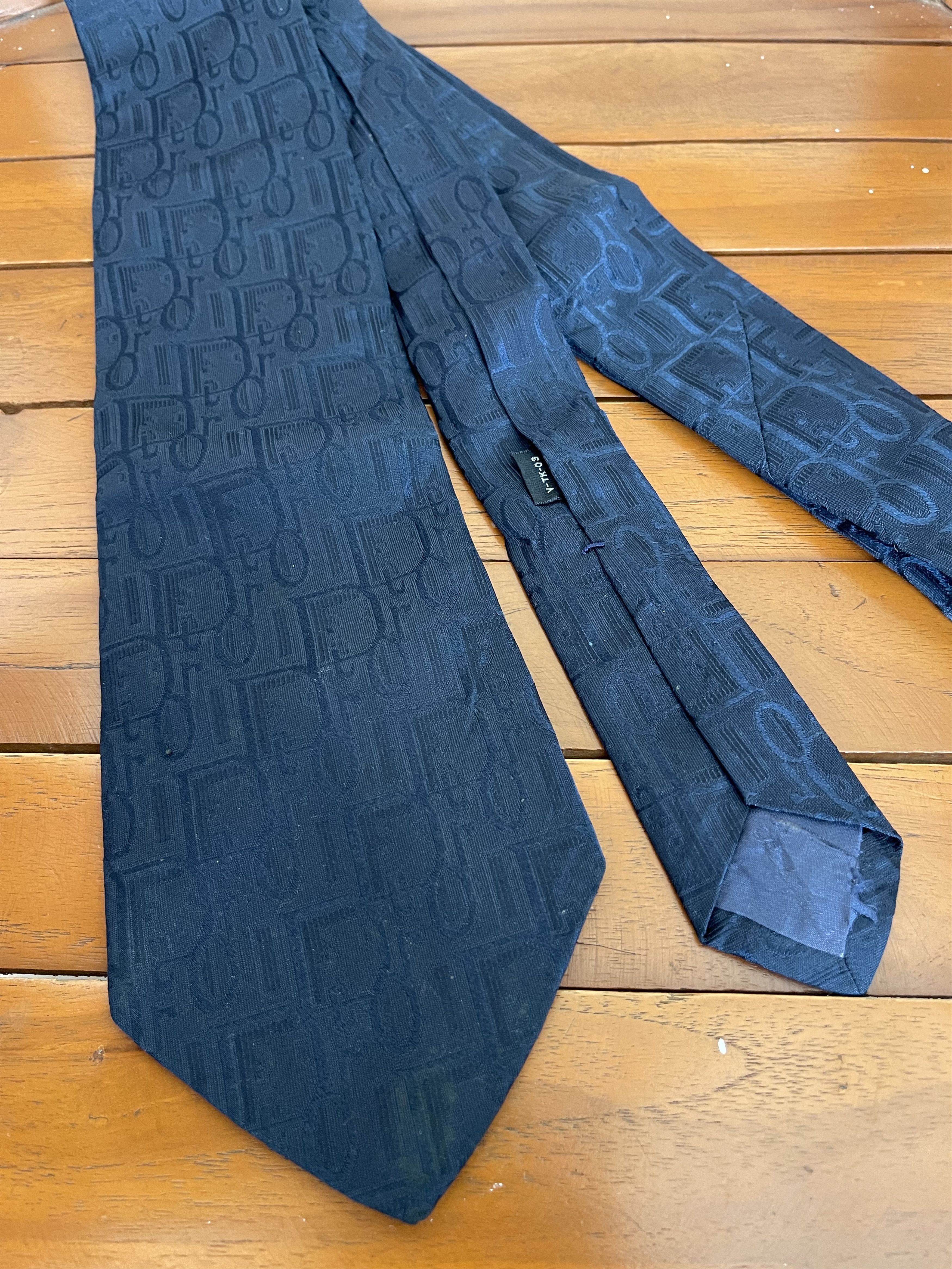 Christian Dior Monsieur × Dior Vintage Christian Dior Oblique Blue Navy Neckties Size ONE SIZE - 1 Thumbnail