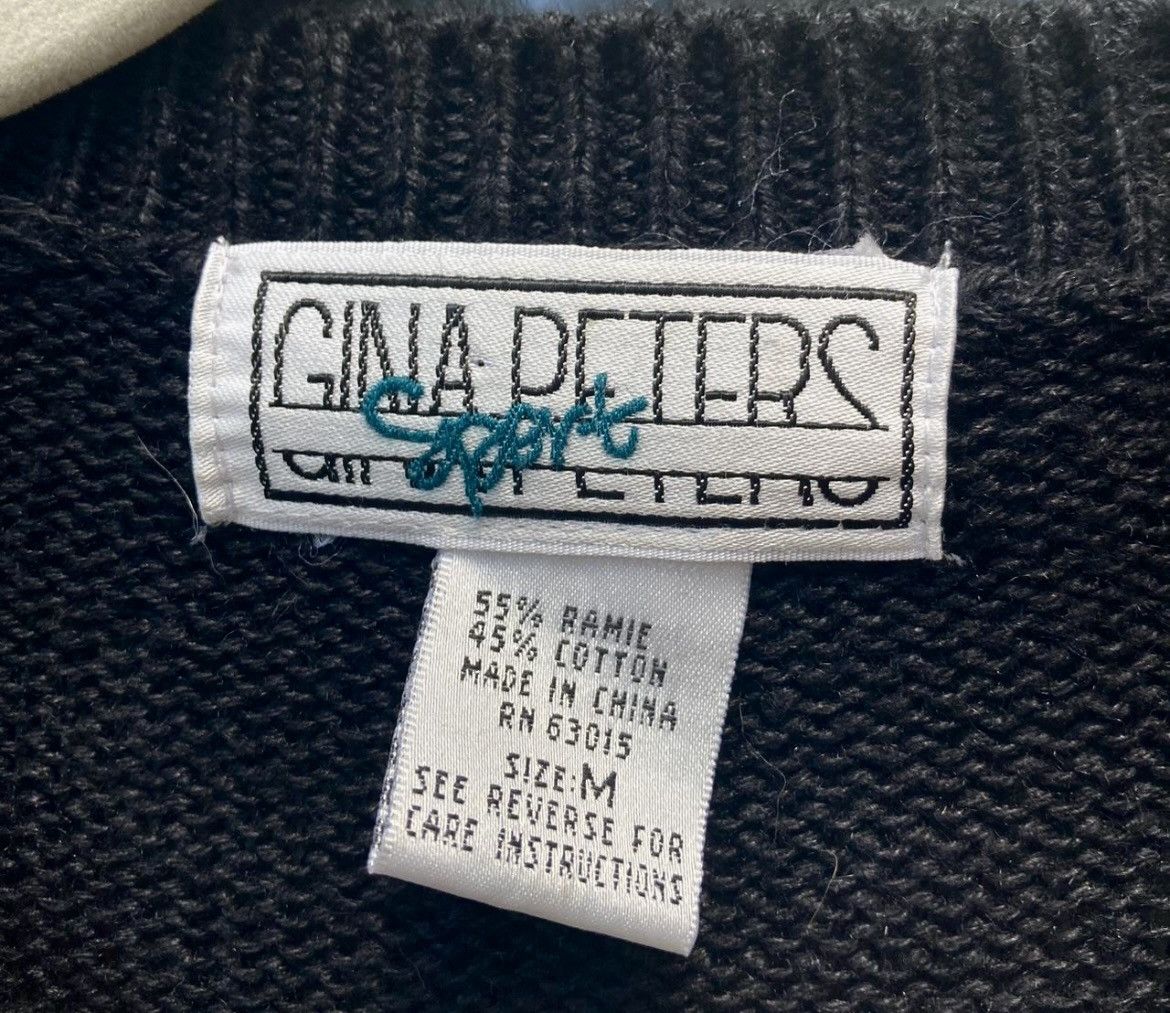 Vintage Vintage Gina Peters Black Cotton Cardigan Floral Collar M Size M / US 6-8 / IT 42-44 - 4 Thumbnail