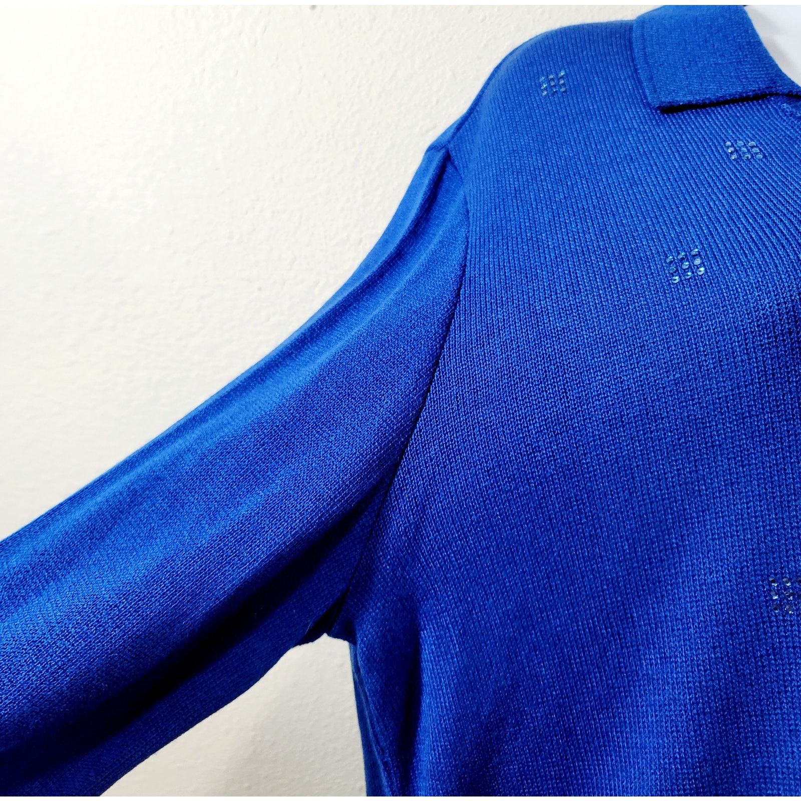 Other Philippe Marques Blue Knitted Sweater Rhinestones Top 14 Size XL / US 12-14 / IT 48-50 - 2 Thumbnail