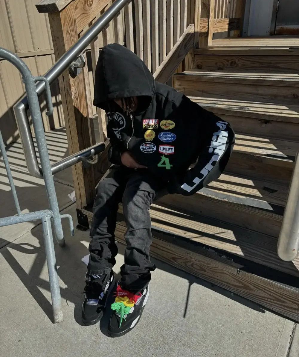 Japanese Brand Color Collision Printed Y2k Loose Cotton Zip Up Sweatshirts Size US M / EU 48-50 / 2 - 4 Thumbnail