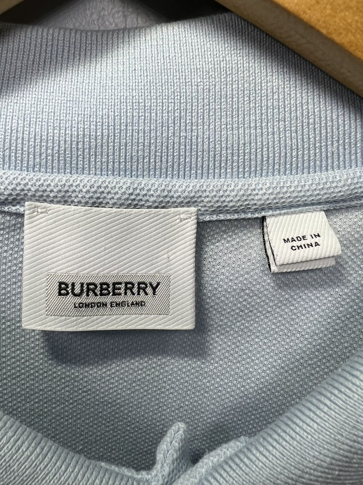 Burberry Authentic Burberry Men's Logo Tape Pique' Polo Shirt Size L Size US L / EU 52-54 / 3 - 3 Thumbnail