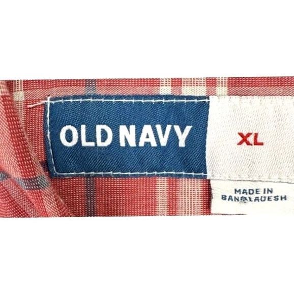 Old Navy Old Navy Everyday Built-In Flex Shirt Men XL Red Plaid Regular Fit Button Up NEW Size US XL / EU 56 / 4 - 5 Thumbnail
