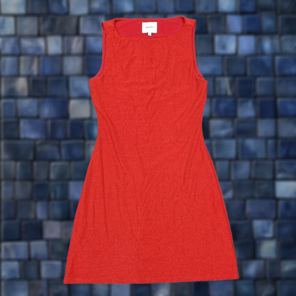 Reformation Reformation Dress Womens Small Red Metallic Knit Tank Bodycon Mini Lined Size S / US 4 / IT 40 - 1 Thumbnail
