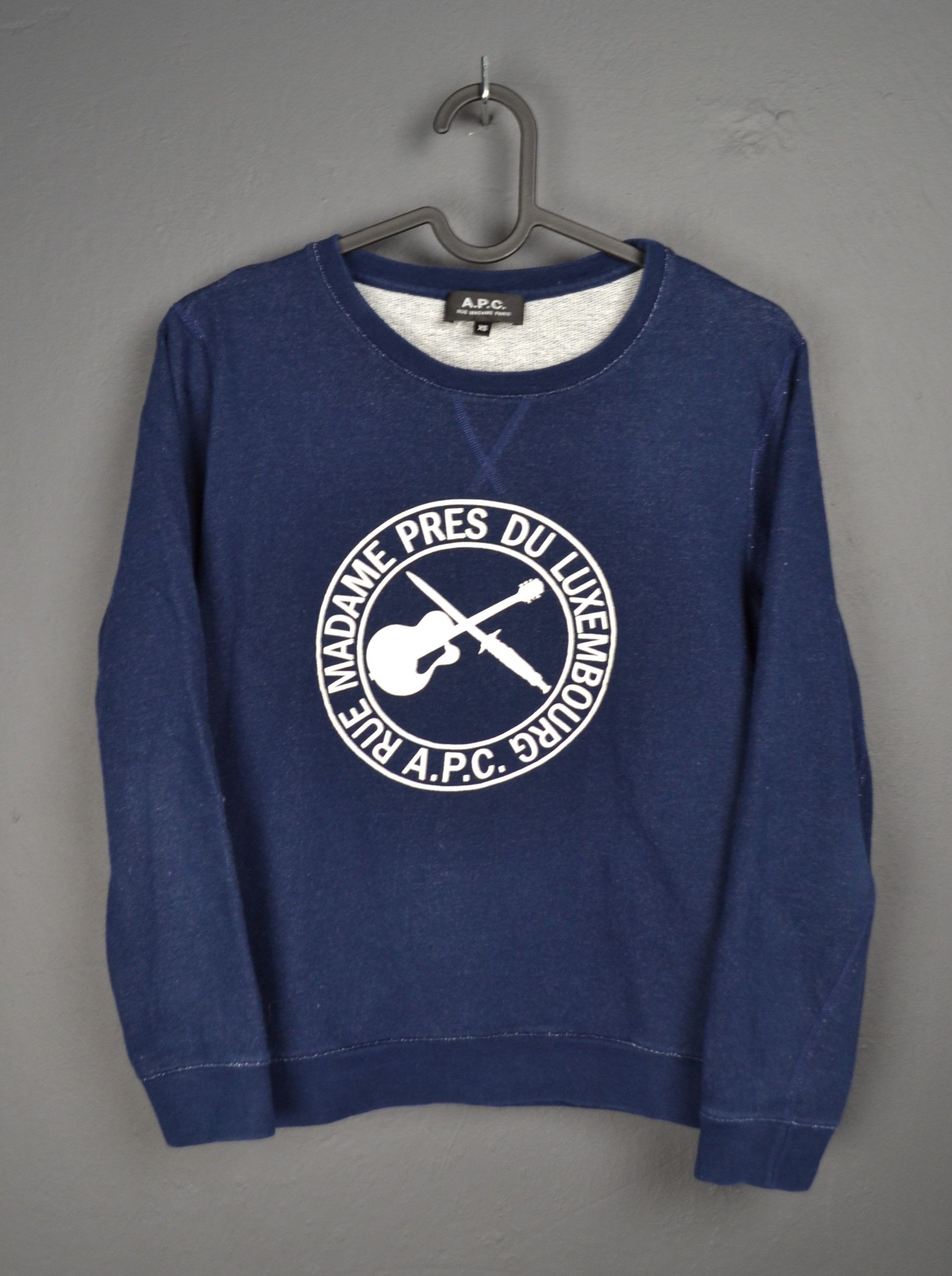 A.P.C. Collegiate College Logo Navy Sweatshirt XS Women