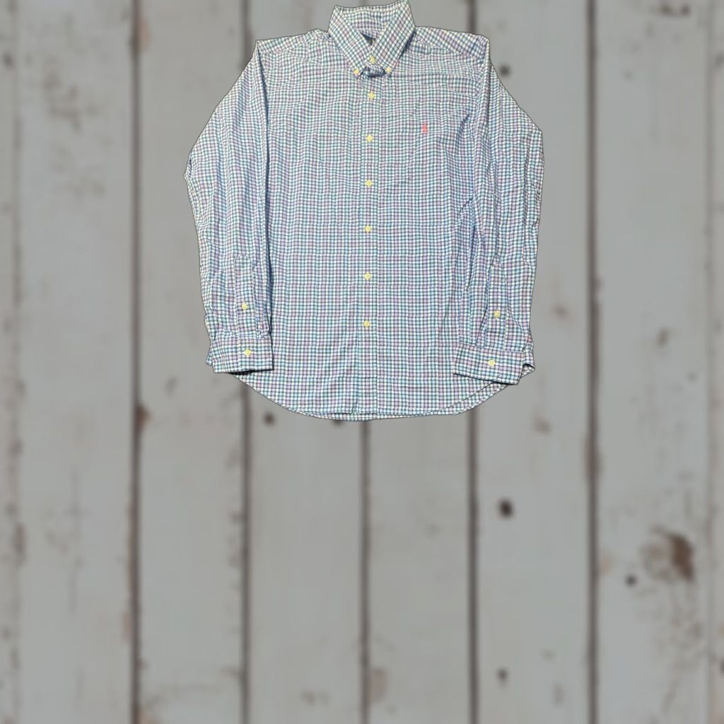 Ralph Lauren VINTAGE Ralph Lauren Long Sleeve Button Up Mens Large Check Shirt 100% Cotton 1582 Size US L / EU 52-54 / 3 - 1 Thumbnail