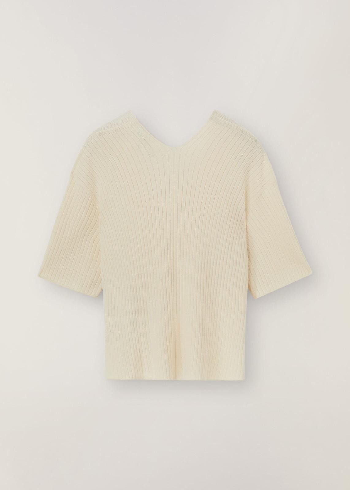 Loro Piana o1srvl11e1024 Cocooning V-Neck Short Sleeve T-Shirt in Cream Size XXL / US 16-18 / IT 52-54 - 2 Thumbnail