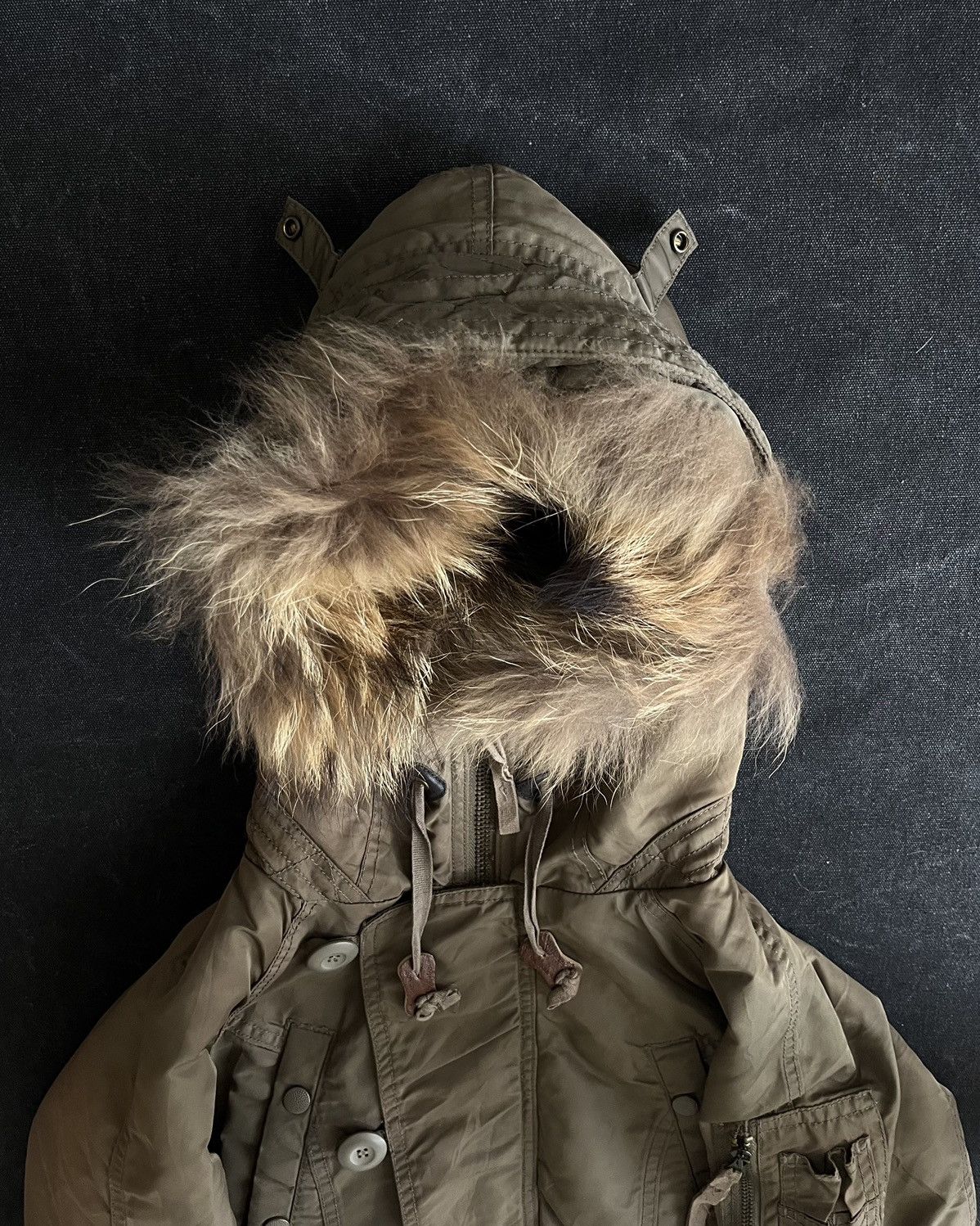 Japanese Brand G.O.A fur hooded bomber Size US S / EU 44-46 / 1 - 2 Thumbnail