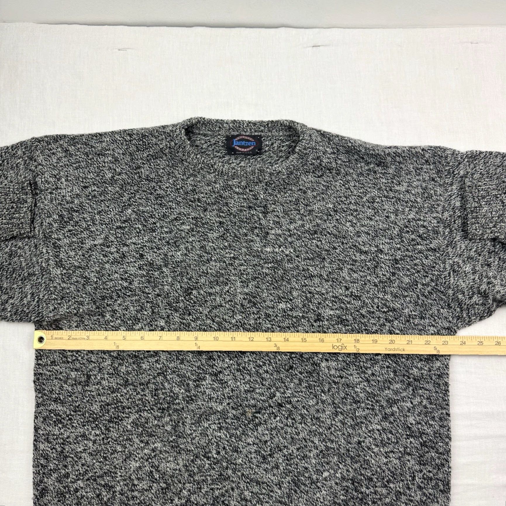 Jantzen VINTAGE Jantzen Sweater Men XL Gray Knit Crew Neck 90s USA Pullover Size US XL / EU 56 / 4 - 6 Thumbnail