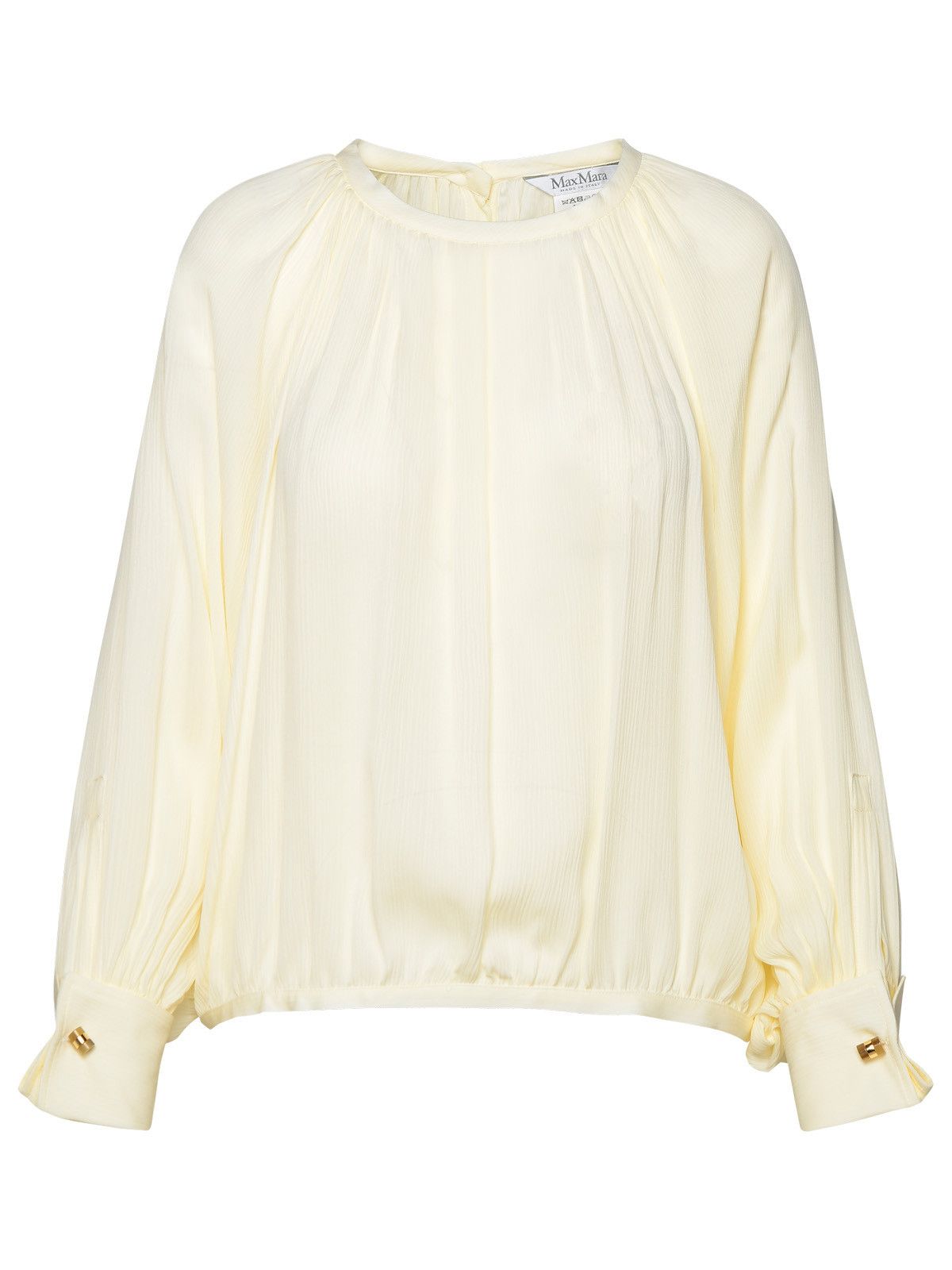 image of Max Mara Ivory Silk Shirt, Women's (Size Medium)